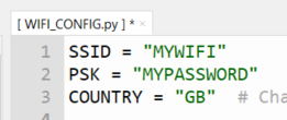Wifi credentials